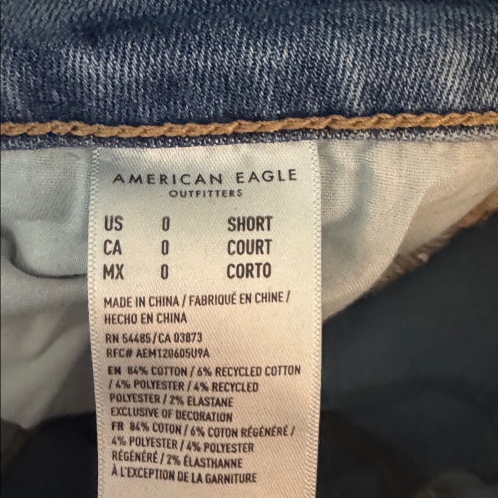 American Eagle Outfitters Ripped Blue Skinny Jeans - Picture 3 of 3